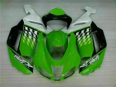 Vert Blanc Ninja Carénage Kawasaki ZX6R 2007-2008