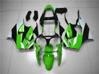 Vert Blanc Noir Carénage Kawasaki ZX6R 2000-2002