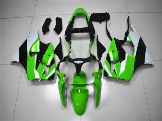 Vert Blanc Noir Carénage Kawasaki ZX6R 2000-2002 Vert Blanc Noir Carénage Kawasaki ZX6R 2000-2002