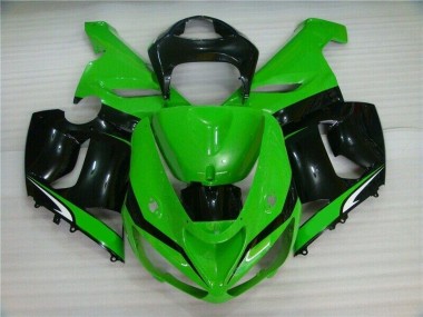Vert Blanc Noir Carénage Kawasaki ZX6R 2005-2006