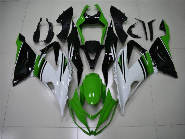 Vert Blanc Noir Carénage Kawasaki ZX6R 2013-2018 Vert Blanc Noir Carénage Kawasaki ZX6R 2013-2018