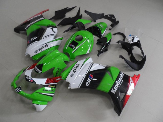 Vert Blanc Noir Carénages Kawasaki ZX 250R 2008-2012 Vert Blanc Noir Carénages Kawasaki ZX 250R 2008-2012