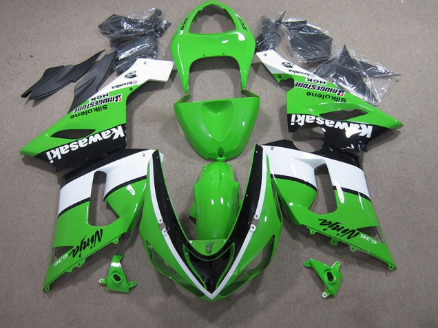 Vert Blanc Noir Ninja 636 Carénage Kawasaki ZX6R 2005-2006 Vert Blanc Noir Ninja 636 Carénage Kawasaki ZX6R 2005-2006