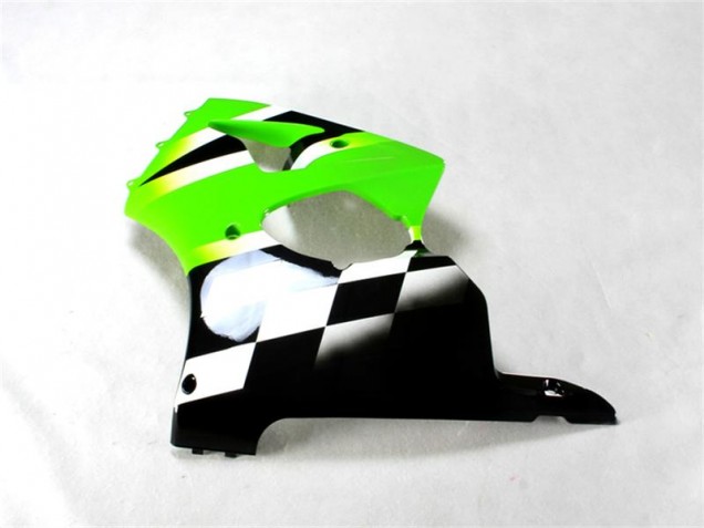 Vert Noir Blanc Carénage Kawasaki ZX6R 2000-2002 Vert Noir Blanc Carénage Kawasaki ZX6R 2000-2002