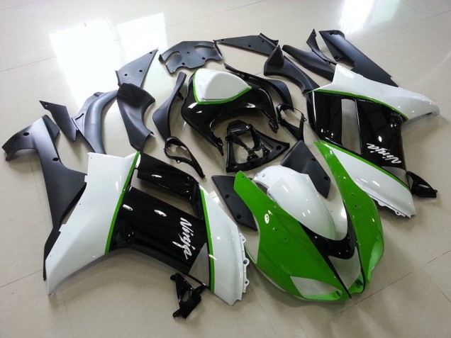 Vert Noir Blanc Carénage Kawasaki ZX6R 2007-2008 Vert Noir Blanc Carénage Kawasaki ZX6R 2007-2008