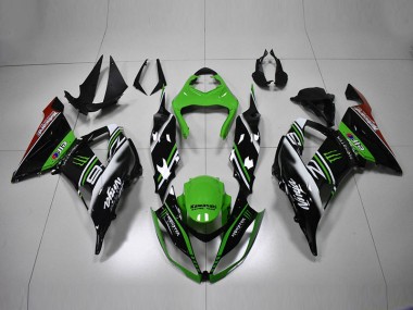 Vert Noir Blanc Carénage Kawasaki ZX6R 2013-2018