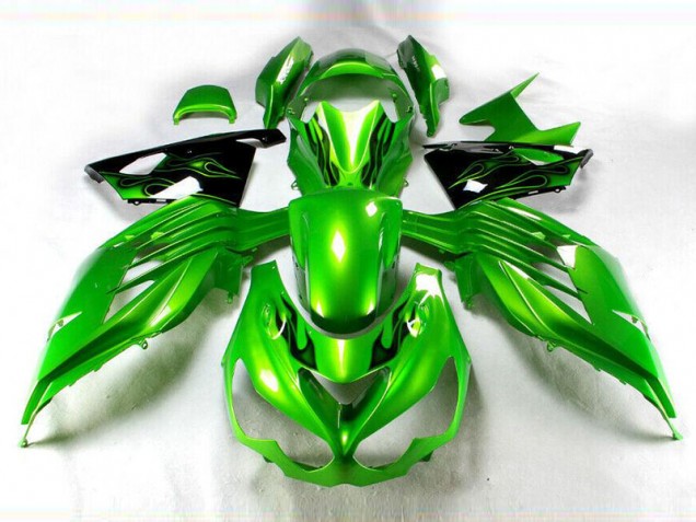 Vert Noir Carénage Kawasaki ZX14R ZZR 1400 2012-2021 Vert Noir Carénage Kawasaki ZX14R ZZR 1400 2012-2021