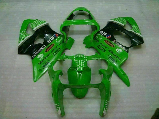Vert Noir Carénages Kawasaki ZX6R 2000-2002 Vert Noir Carénages Kawasaki ZX6R 2000-2002
