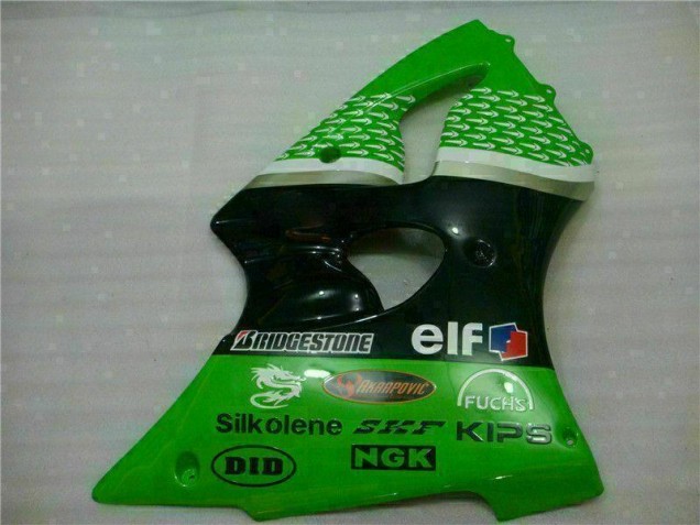 Vert Noir Carénages Kawasaki ZX6R 2000-2002 Vert Noir Carénages Kawasaki ZX6R 2000-2002