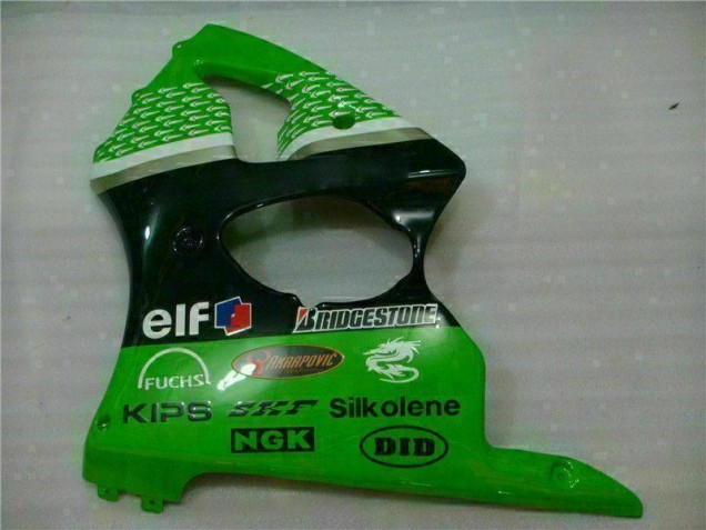 Vert Noir Carénages Kawasaki ZX6R 2000-2002 Vert Noir Carénages Kawasaki ZX6R 2000-2002