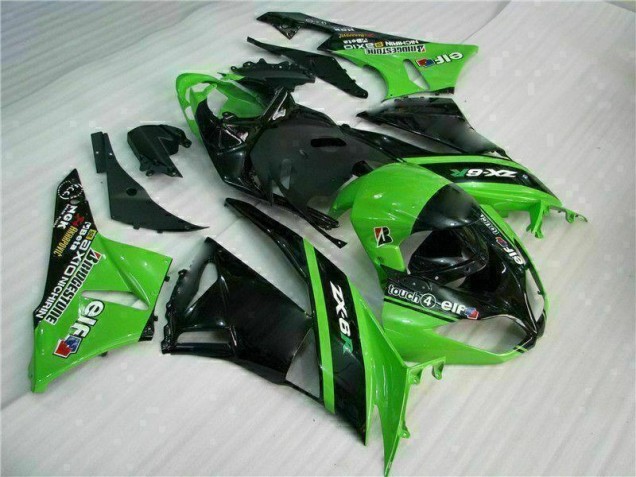 Vert Noir Carénages Kawasaki ZX6R 2009-2012 Vert Noir Carénages Kawasaki ZX6R 2009-2012