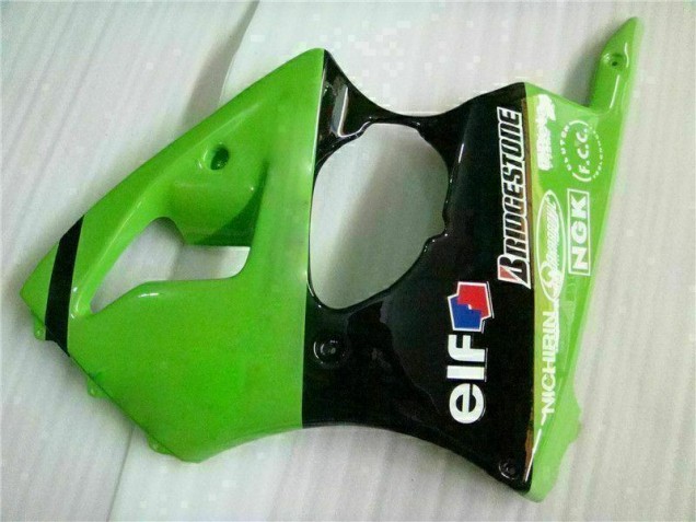 Vert Noir Kit Carénages Complet Kawasaki ZX6R 2000-2002 Vert Noir Kit Carénages Complet Kawasaki ZX6R 2000-2002