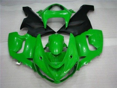 Vert Noir Mat Carénage Kawasaki ZX6R 2005-2006