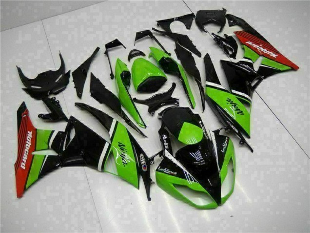 Vert Noir Rouge Carénage Kawasaki ZX6R 2009-2012 Vert Noir Rouge Carénage Kawasaki ZX6R 2009-2012