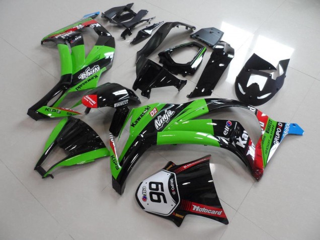 Vert Noir avec Number 66 Carénage Kawasaki ZX10R 2011-2015 Vert Noir avec Number 66 Carénage Kawasaki ZX10R 2011-2015