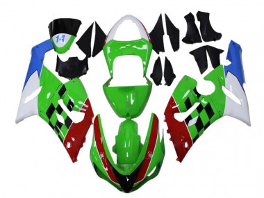 Vert Rouge Blanc Bleu Carénage Kawasaki ZX6R 2005-2006